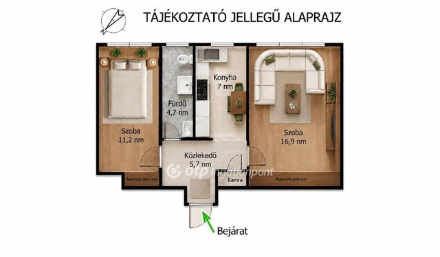 Eladó téglalakás, Ecseren 58.9 M Ft, 2 szobás