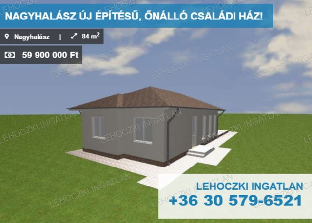 Eladó családi ház, Nagyhalászban 59.9 M Ft, 4 szobás