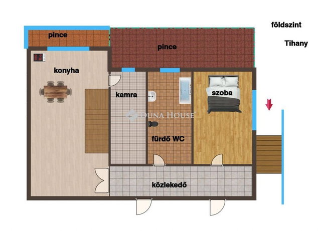 Eladó családi ház, Tihanyban, Völgy utcában 195 M Ft, 1 szobás