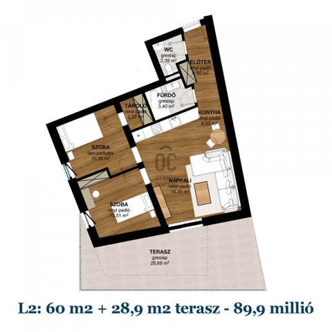 Eladó téglalakás, Pécsett 89.9 M Ft, 3 szobás