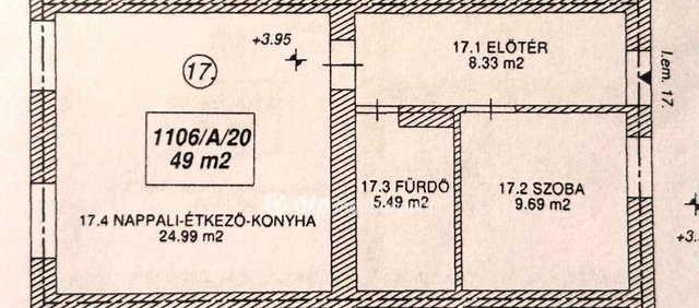 Eladó téglalakás, Szolnokon 51.6 M Ft, 1+1 szobás
