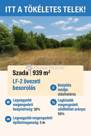 Eladó telek, Szadán 44 M Ft / költözzbe.hu