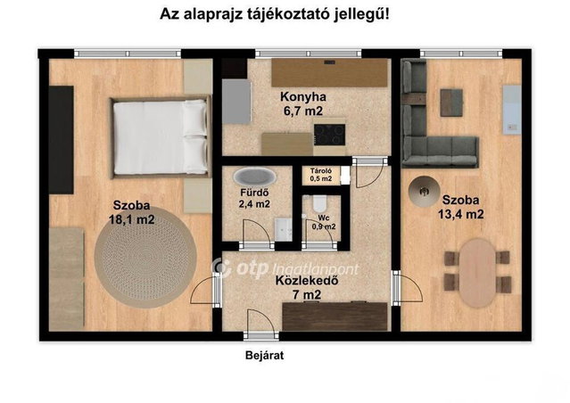Eladó panellakás, Győrött 46.9 M Ft, 2 szobás