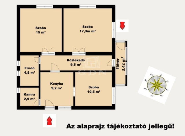 Eladó családi ház, Bényén 53 M Ft, 3 szobás