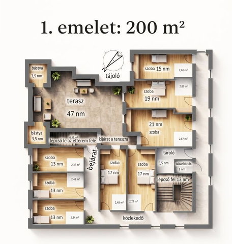 Eladó hotel, Törökbálinton 400 M Ft, 26 szobás