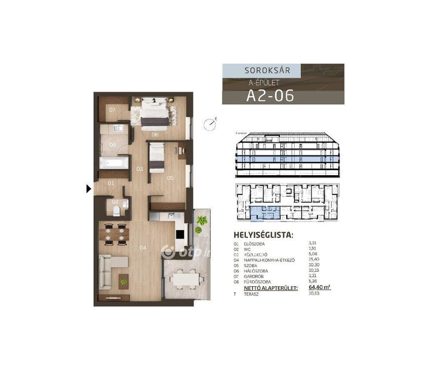 3 bed · 69m² · 93.532.000 ft