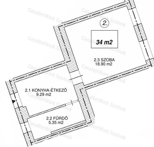 Eladó téglalakás, Szolnokon 40.8 M Ft, 2 szobás