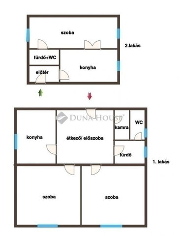 Eladó családi ház, Dunaharasztin 87.5 M Ft, 2 szobás