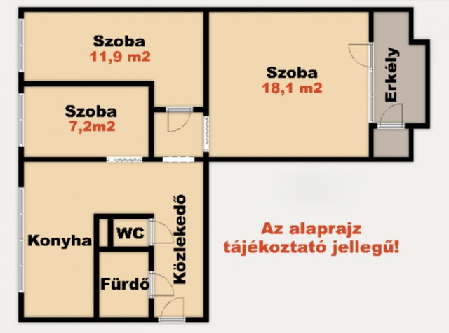Eladó panellakás, Kiskunhalason 34.9 M Ft, 2+1 szobás