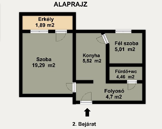 Eladó téglalakás, Rudabányán 16.5 M Ft, 1+1 szobás
