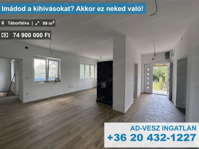 Eladó családi ház, Táborfalván 74.9 M Ft, 3 szobás