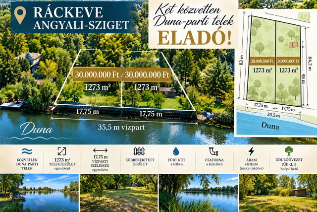 Eladó telek, Ráckevén 60 M Ft / költözzbe.hu