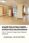 Kiadó üzlethelyiség, Nyíregyházán, Szarvas utcában, 4 szobás