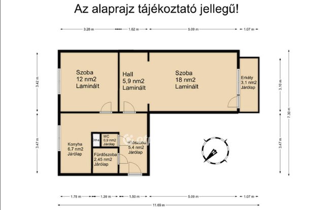 Eladó panellakás, Győrött 52.9 M Ft, 2 szobás