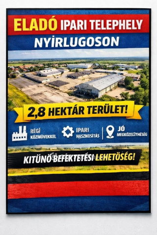 Eladó ipari ingatlan, Nyírlugoson 150 M Ft / költözzbe.hu