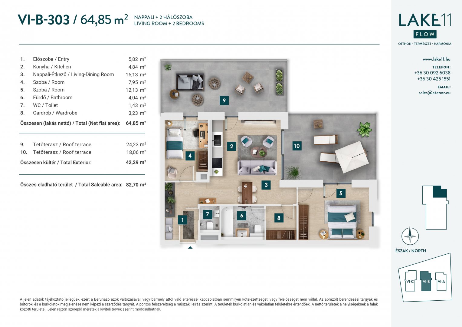 3 bed · 55m² · 127.990.000 ft