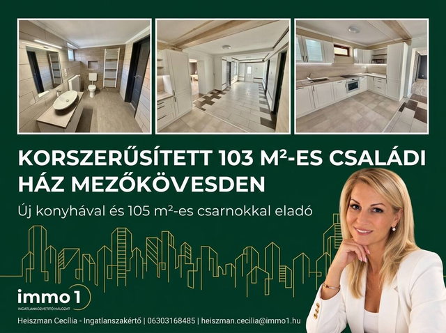Eladó családi ház, Mezőkövesden 59.99 M Ft, 3 szobás