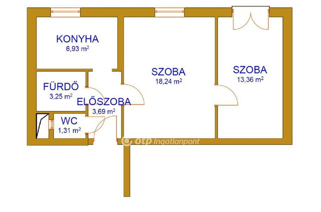 Eladó téglalakás, Komlón 20.9 M Ft, 2 szobás