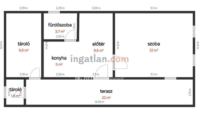 Eladó családi ház, Gyomaendrődön 2.2 M Ft, 1+1 szobás