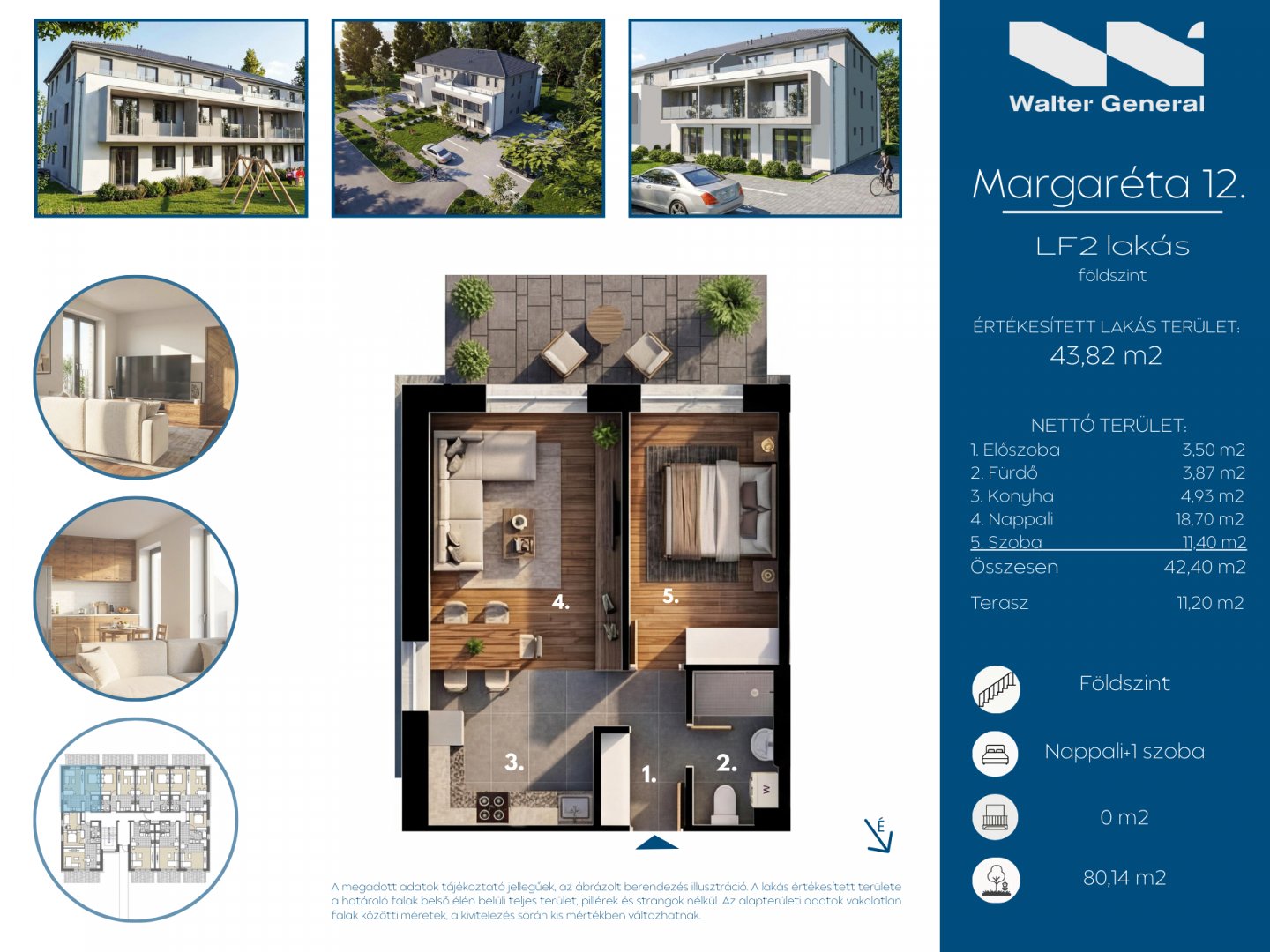 2 bed · 44m² · 54.370.000 ft