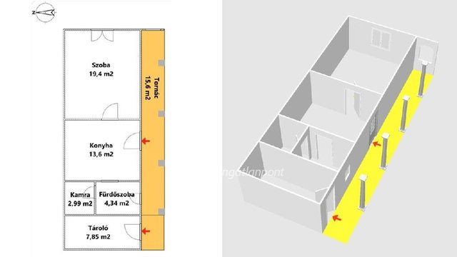 Eladó családi ház, Mezőtárkányon 7.4 M Ft, 1 szobás