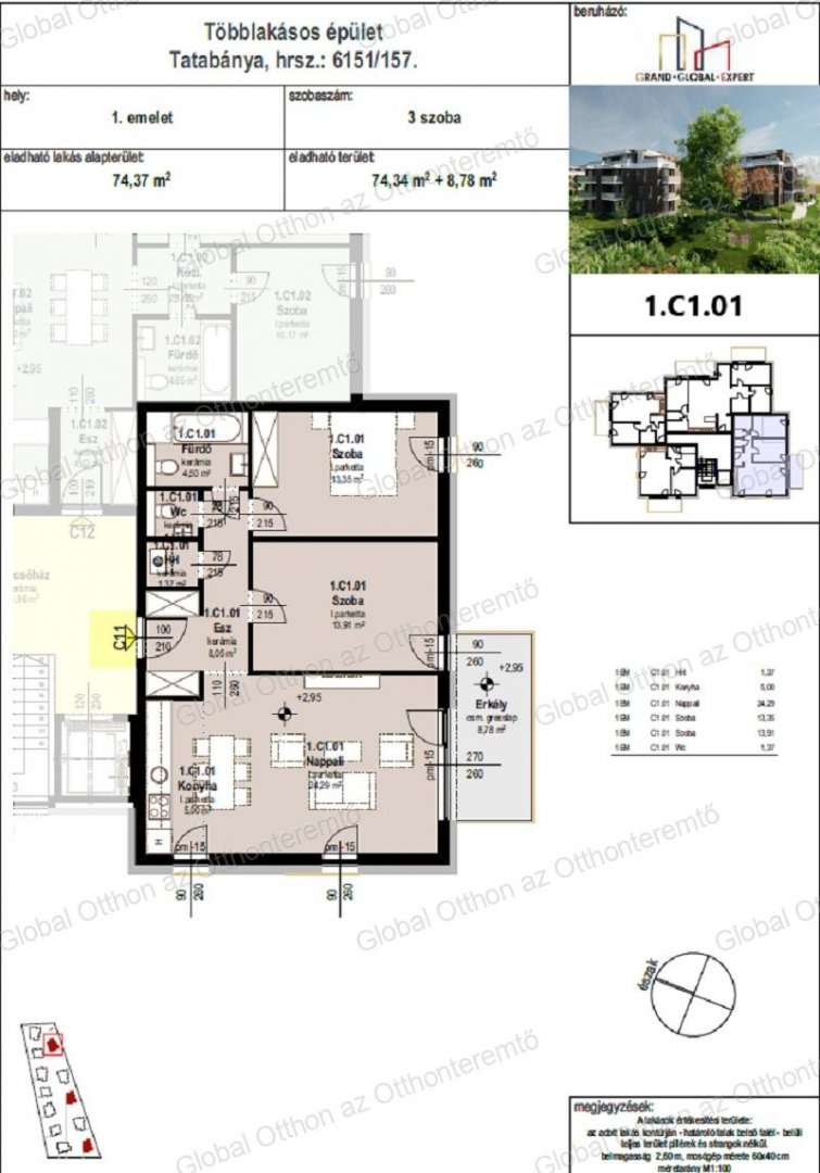 Lakás · 3 hálószoba · 74 m² · 76.378.869 Ft