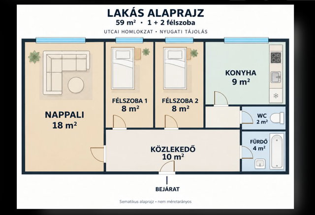 Eladó panellakás, Budapesten, XXI. kerületben 63.9 M Ft