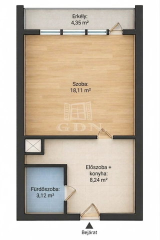 Eladó panellakás, Budapesten, XIX. kerületben 48.9 M Ft, 1 szobás