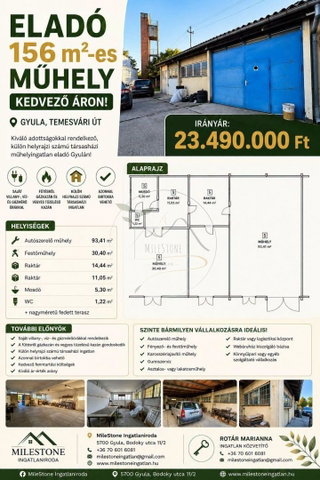 Eladó ipari ingatlan, Gyulán 23.49 M Ft / költözzbe.hu