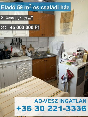 Eladó családi ház, Ócsán 45 M Ft, 3 szobás