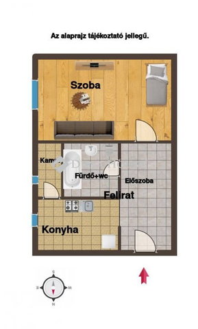 Eladó téglalakás, Tatabányán 32 M Ft, 1 szobás