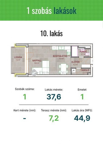 Eladó téglalakás, Tatabányán, Réti utcában 44.9 M Ft