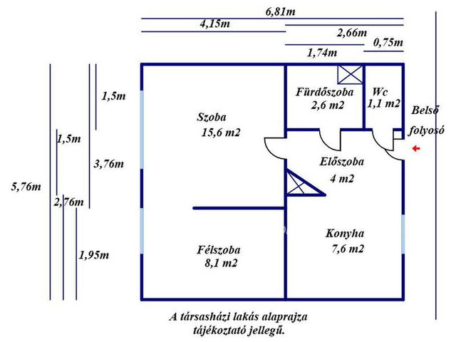 Eladó téglalakás, Kecskeméten 26.5 M Ft, 1 szobás