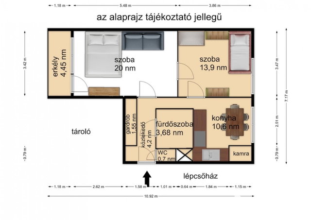 Eladó téglalakás, Gyulán 48.9 M Ft, 2 szobás