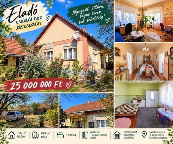 Eladó családi ház, Jászapátiban 25 M Ft, 4 szobás