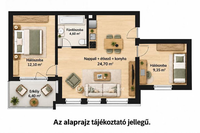 Eladó téglalakás, Szigetszentmiklóson 64.8 M Ft, 2+1 szobás