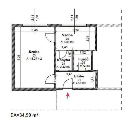 Eladó panellakás, Miskolcon 23.5 M Ft, 1+1 szobás