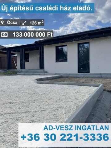 Eladó családi ház, Ócsán 133 M Ft, 4 szobás