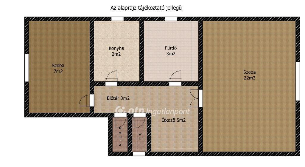 2 bed · 44m² · 53.000.000 ft