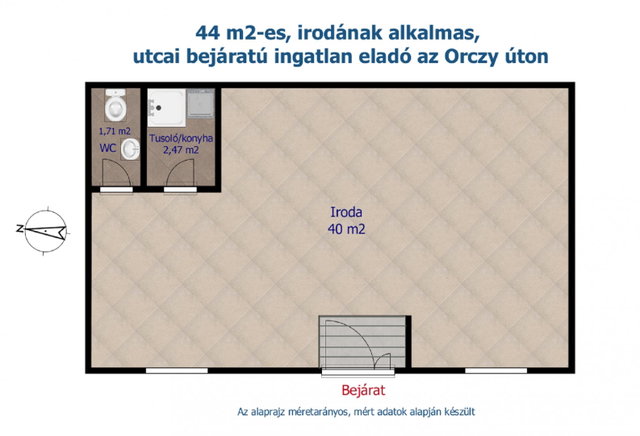 Eladó iroda, Budapesten, VIII. kerületben 44 M Ft