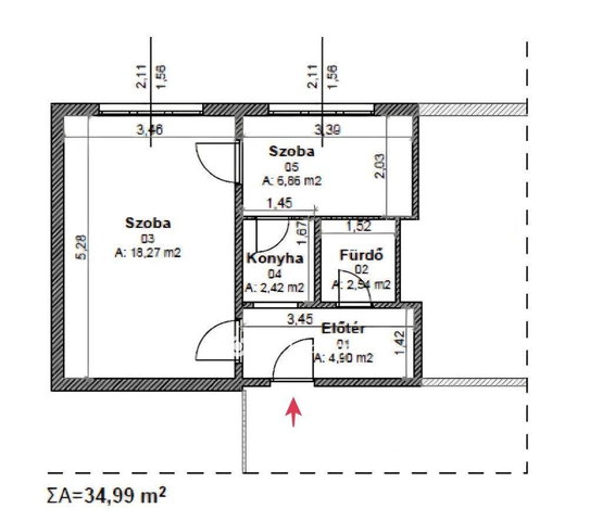 Eladó panellakás, Miskolcon 23.5 M Ft, 1+1 szobás