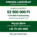 Eladó téglalakás, Pécsett 52.9 M Ft, 2 szobás