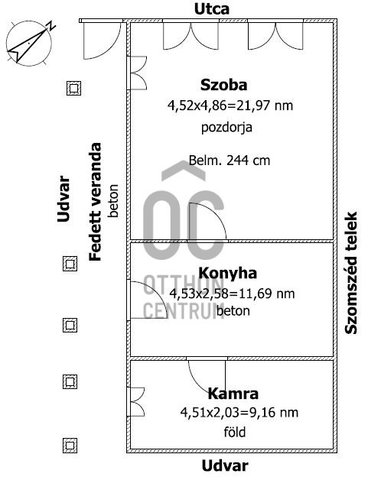 Eladó családi ház, Csanádpalotán 1.5 M Ft, 1 szobás