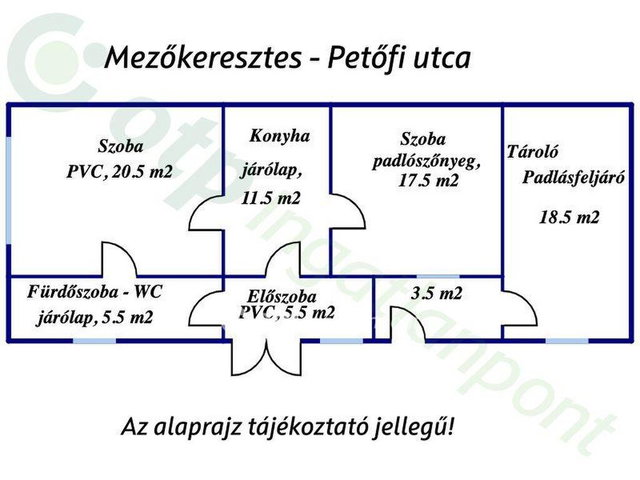 Eladó családi ház, Mezőkeresztesen 16 M Ft, 2 szobás