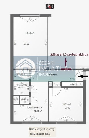 Eladó panellakás, Kazincbarcikán 22.5 M Ft, 2 szobás