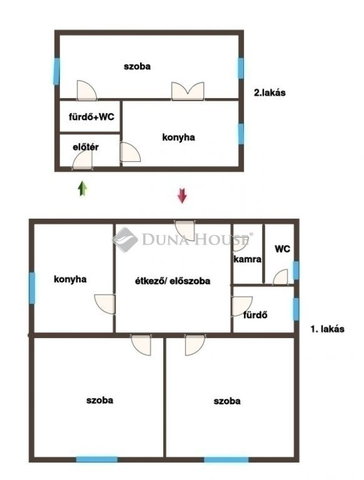 Eladó családi ház, Dunaharasztin 87.5 M Ft, 2 szobás