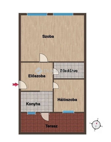 Eladó téglalakás, Harkányban 37 M Ft, 1+1 szobás