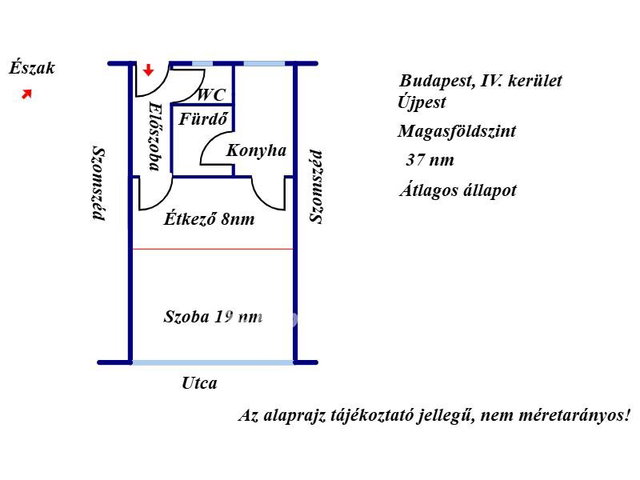 Eladó téglalakás, Budapesten, IV. kerületben 54.9 M Ft, 1 szobás