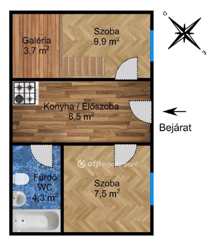 Eladó téglalakás, Budapesten, VII. kerületben 46.9 M Ft