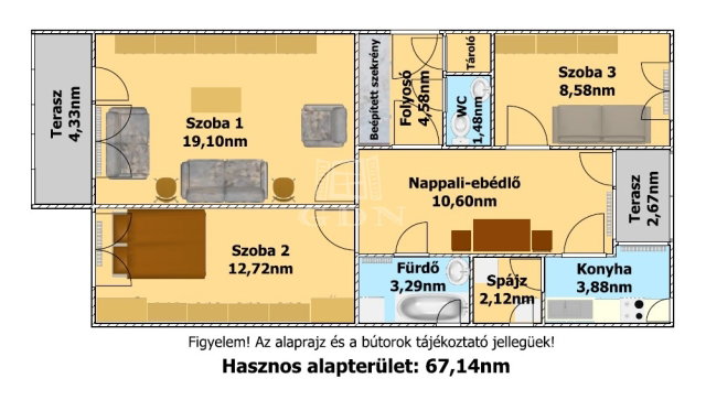 Eladó téglalakás, Tiszavasváriban 19.5 M Ft, 2+1 szobás